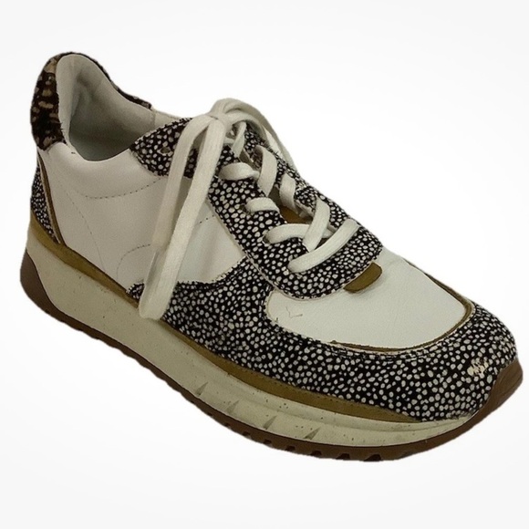 Madewell Shoes - Madewell Sz 10 Kickoff Trainer Patterned Calf Hair Leather Sneakers White Tan